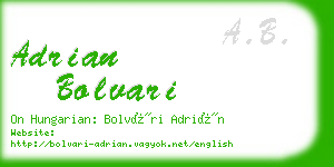 adrian bolvari business card